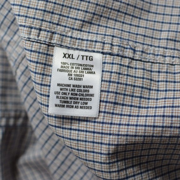 Aeropostale Men Sz XXL  Shirt Long Sleeves Plaid Pearl Blue Brown 100% Cotton - Picture 10 of 11